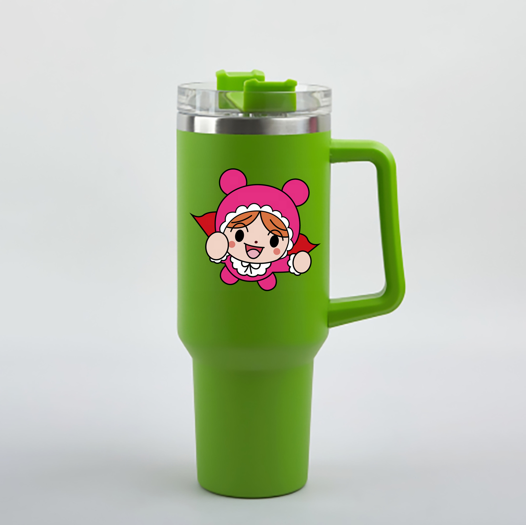 （画像用） アンパンマン Anpanman 1200mL車用タンブラー - クリスタルステッカー（プラスチックストロー付き）